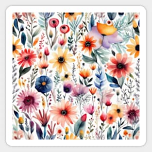 Colorful flowers pattern Sticker